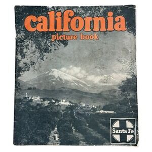California Picture Book 1941 Santa Fe Railroad Travel Brochure Vintage Map